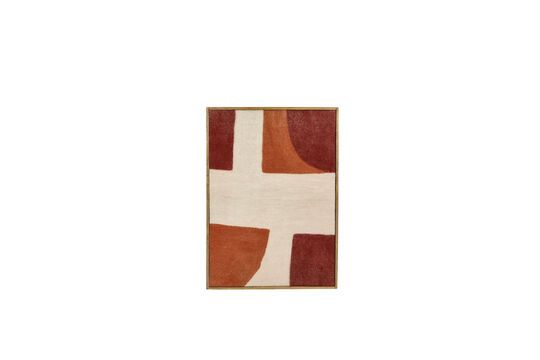 Canvas with orange and burgundy Wooly wood frame Clipped