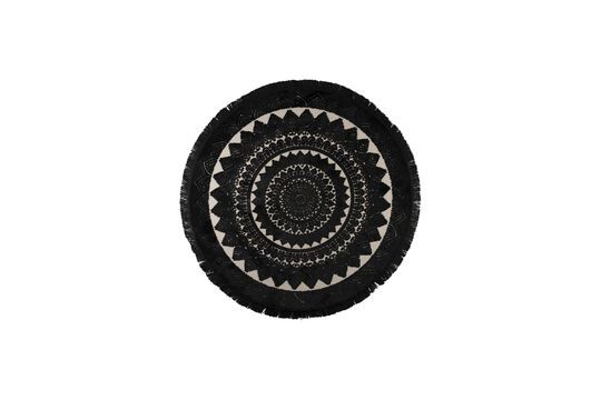 Carpet 175x175 cm in black fabric Nelson Clipped