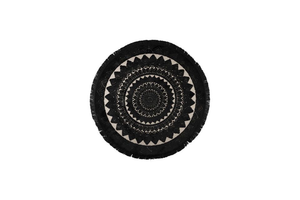 Carpet 175x175 cm in black fabric Nelson DutchBone