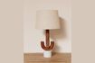 Miniature Casablanca table lamp in dark wood 1