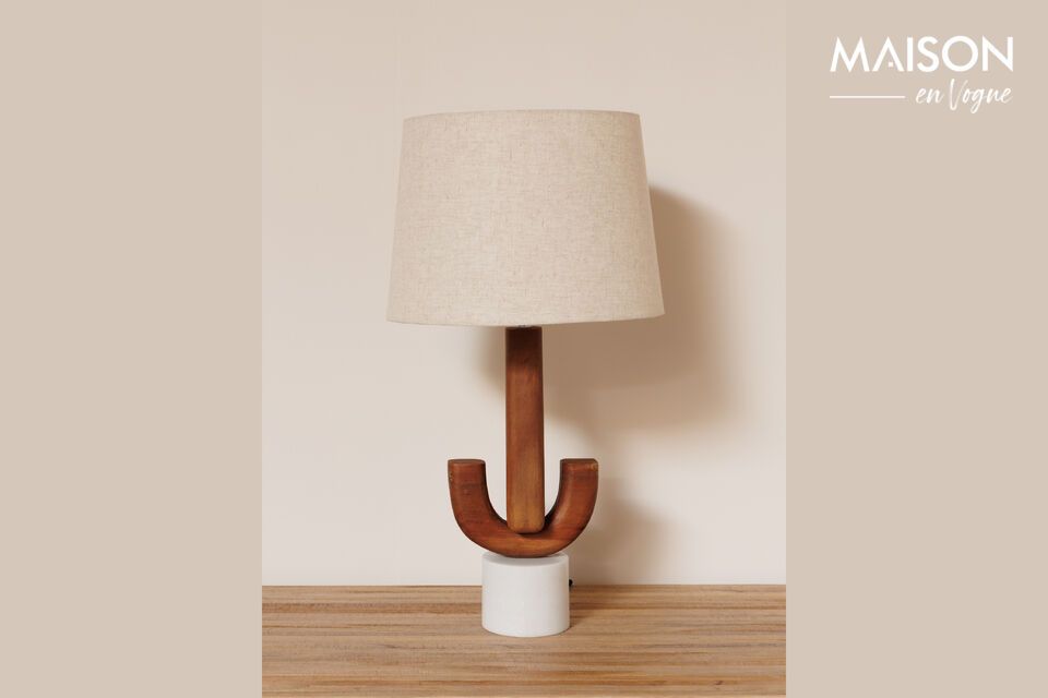 Casablanca table lamp in dark wood Chehoma