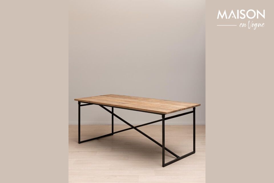 Discover timeless elegance and sturdiness with our black metal dining table