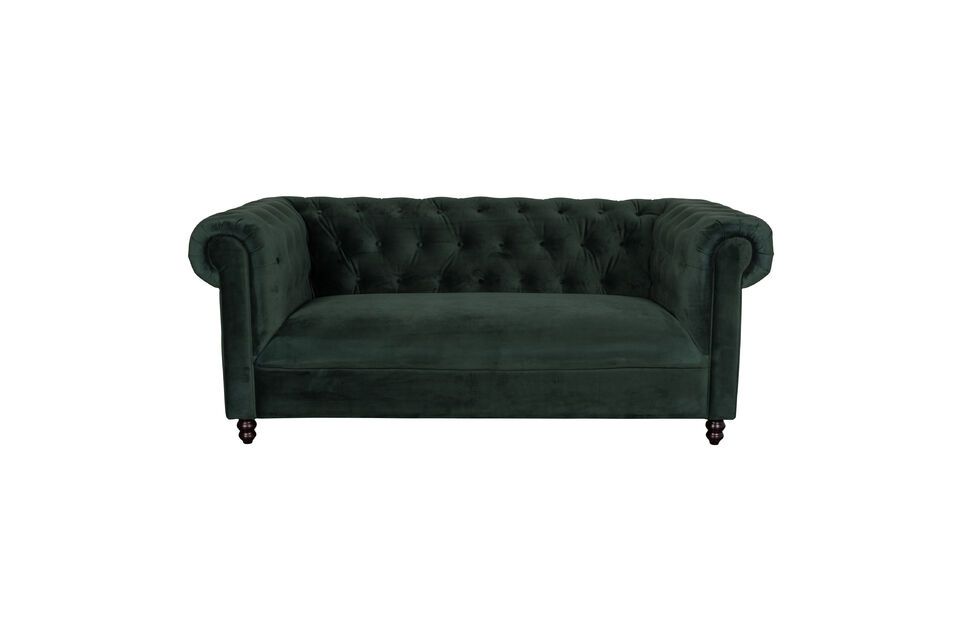 Chester Dark green velvet sofa - 15