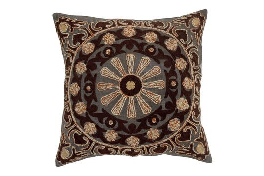 Chinon brown cotton cushion Clipped