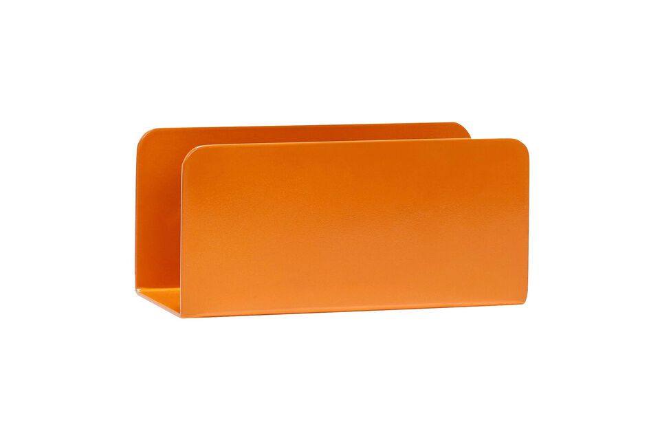 Liven up your space with the Clutch magazine rack in orange metal