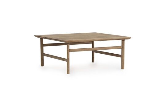 Coffee table in solid brown oak Grow Clipped