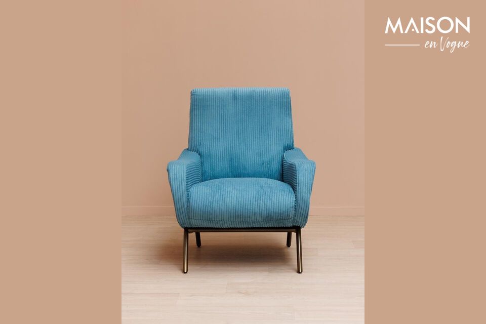 Colbert blue fabric armchair Chehoma