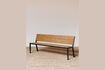 Miniature Contemporary beige teak bench 1