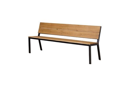 Contemporary beige teak bench Clipped