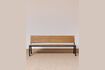 Miniature Contemporary beige teak bench 2