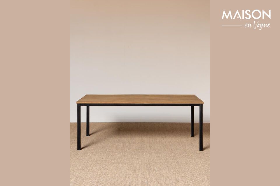 Contemporary beige teak garden table Chehoma