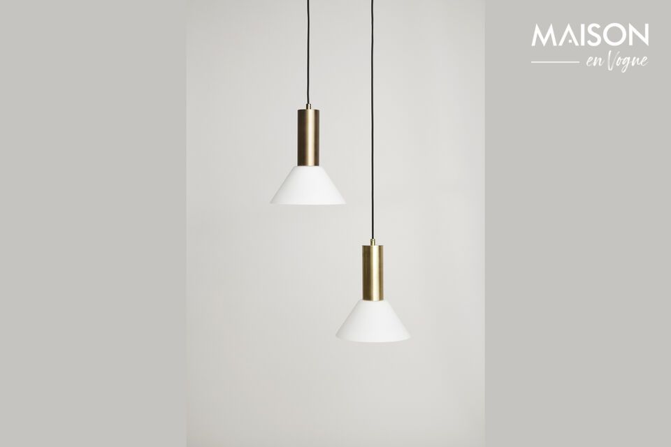 A luminaire with a refined brass design