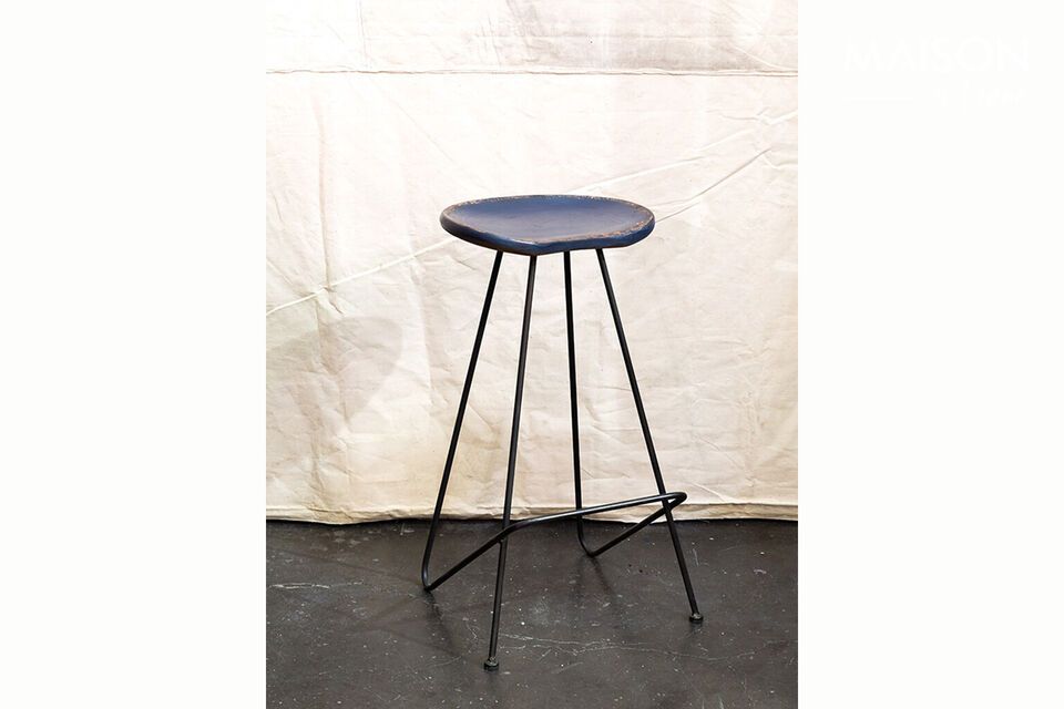 Coven dark blue metal stool Chehoma