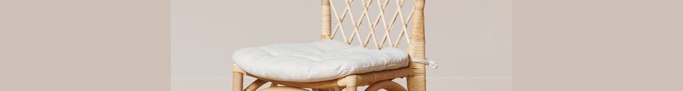 Material Details Croisillons beige rattan chair