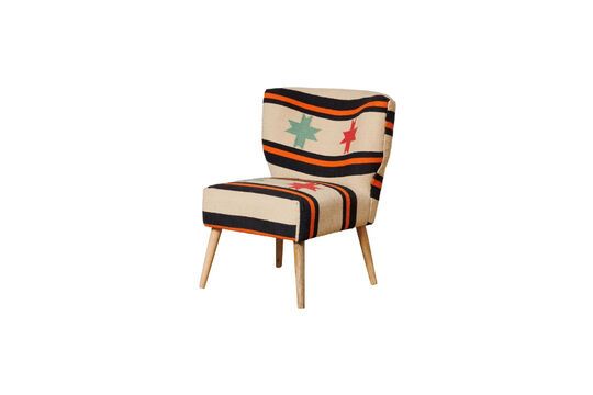 Cruz multicolored wooden armchair Clipped