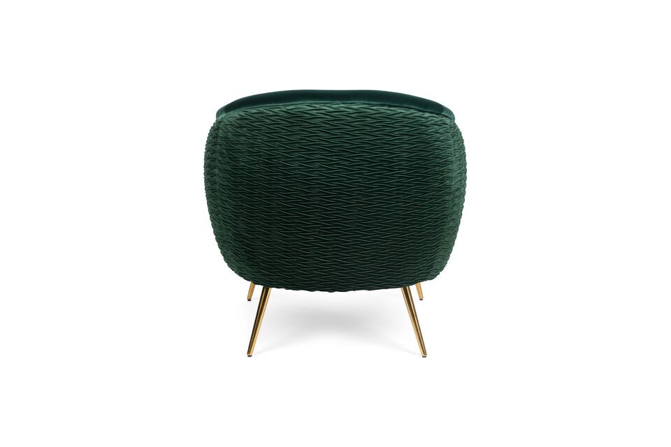 Curvy dark green velvet armchair - 3