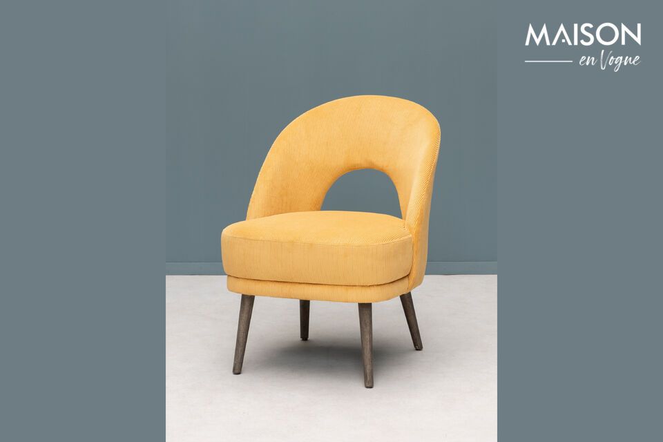 Cyrus yellow fabric armchair Chehoma