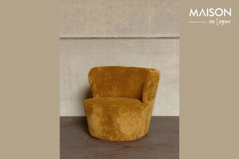 Dandy yellow velvet armchair Chehoma