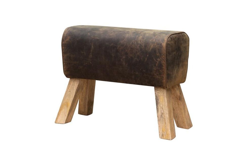 Discover functional elegance with our brown leather stool, a refined addition to your interior