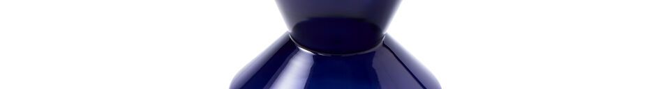 Material Details Dark blue glass vase h40cm Thick neck