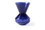 Miniature Dark blue glass vase h40cm Thick neck Clipped