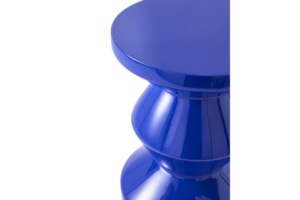 Dark blue Zig zag fiberglass stool - 11