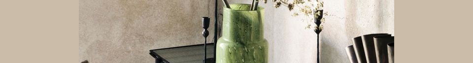 Material Details Dark green glass vase Bole