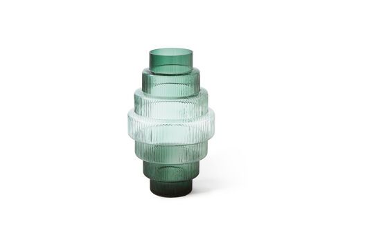 Dark green glass vase h65cm Steps Clipped