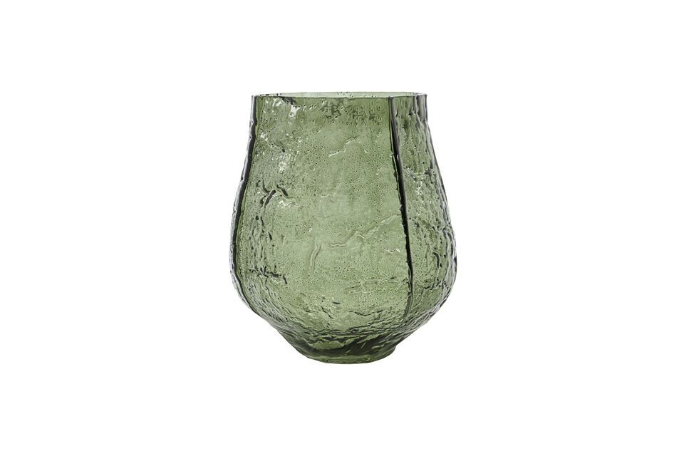 Discover the perfect harmony of nature and craftsmanship with our dark green glass vase, the Moun