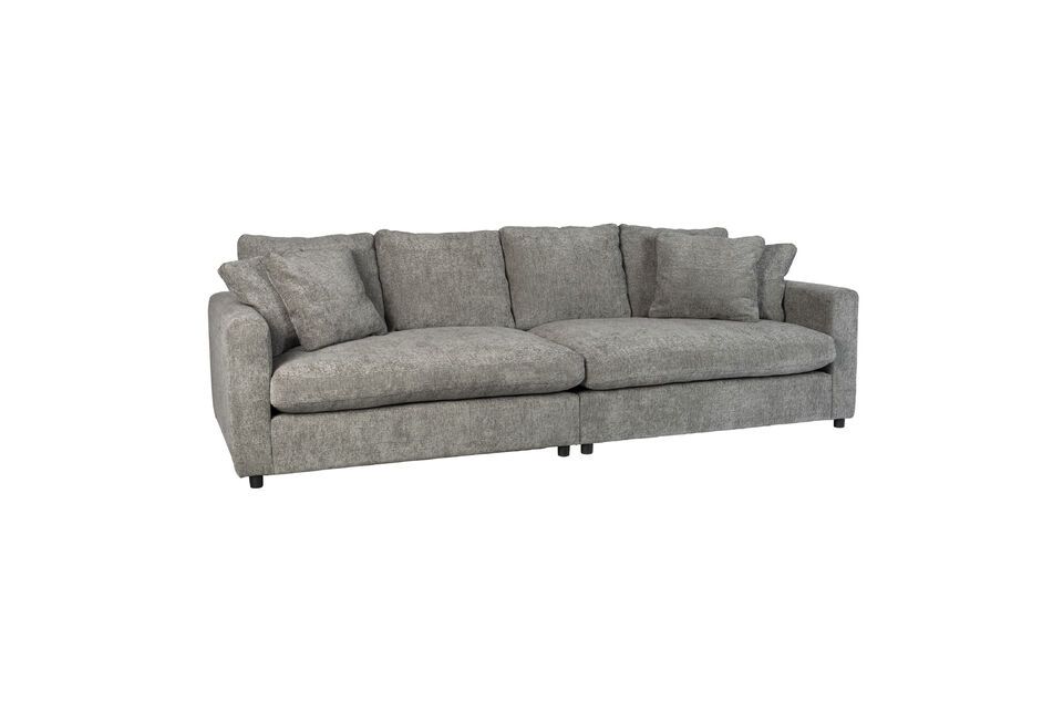 Dark grey fabric 4-seater sofa Sense - 4