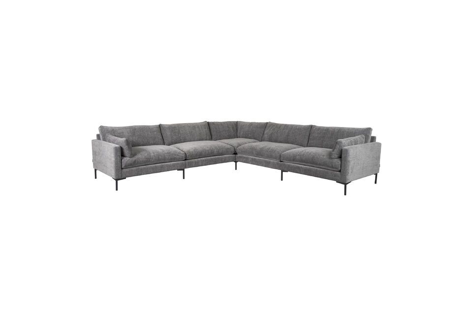 Dark grey fabric 7-seater corner sofa Summer - 1