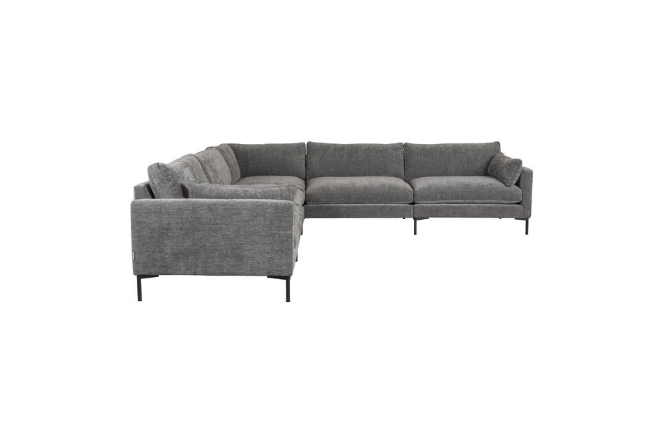 Dark grey fabric 7-seater corner sofa Summer - 2