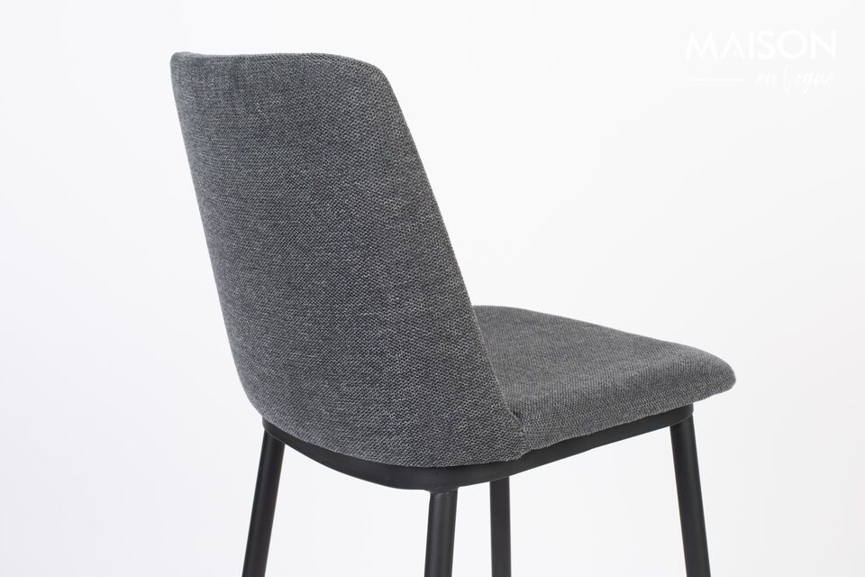 Dark grey fabric bar chair Lionel - 9