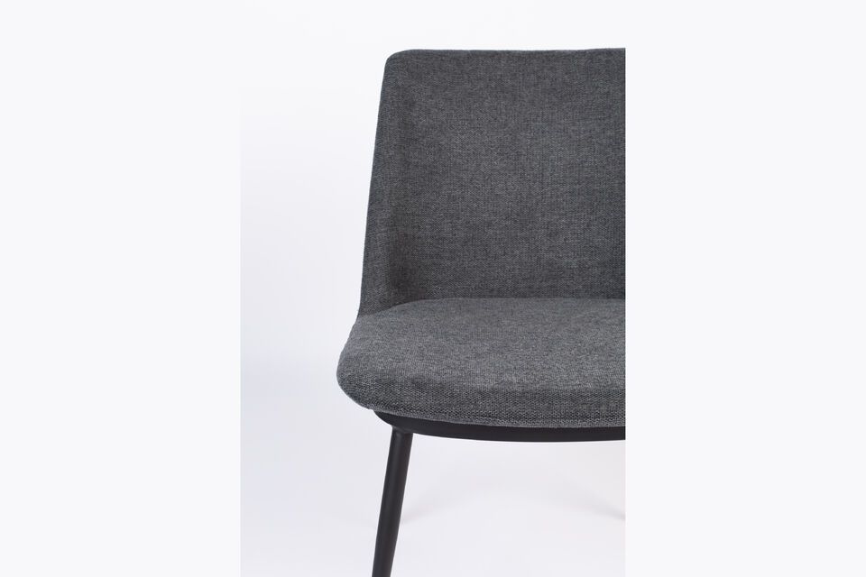 Dark grey fabric chair Lionel - 9