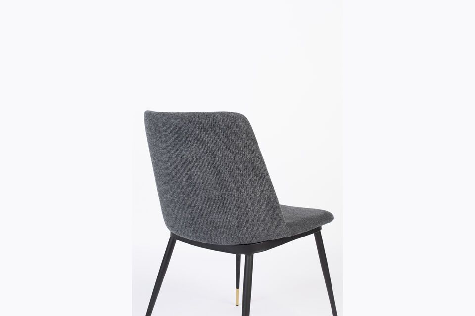 Dark grey fabric chair Lionel - 7