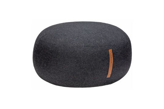 Dark grey fabric pouf Mochi Clipped