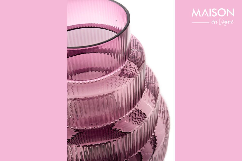 Incorporate this Steps dark purple fiberglass vase into your décor to instantly energize your home