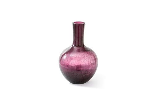 Dark purple glass vase h50cm Cracked Clipped