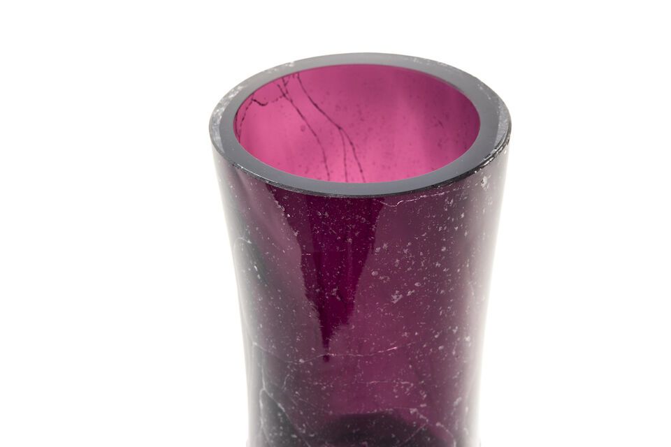 Dark purple glass vase h50cm Cracked - 7