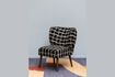 Miniature Dark wood and fabric armchair Waka 1