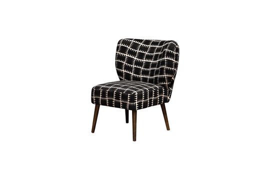 Dark wood and fabric armchair Waka Clipped