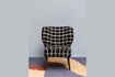 Miniature Dark wood and fabric armchair Waka 4