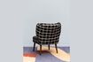 Miniature Dark wood and fabric armchair Waka 5