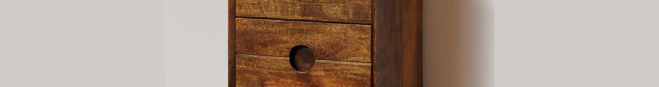 Material Details Dark wood bedside table Herstal