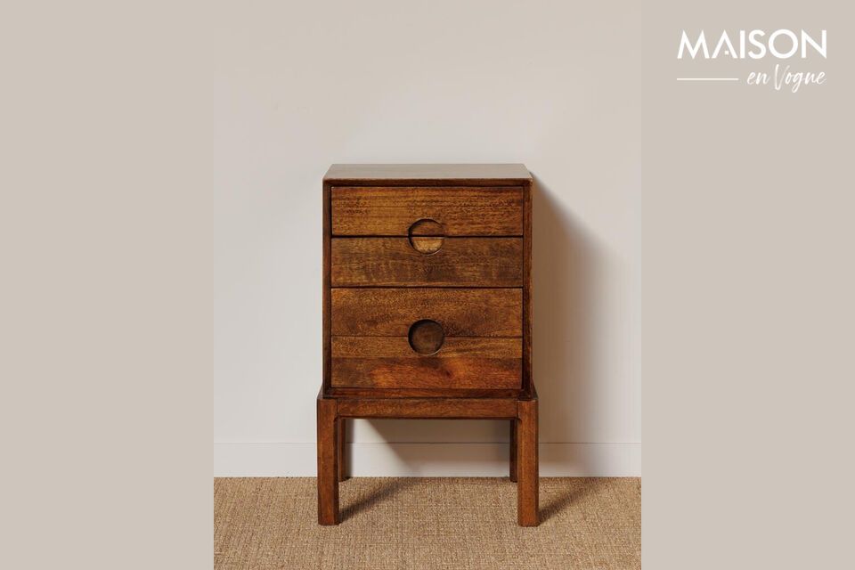 Discover timeless elegance with our Herstal dark wood bedside table