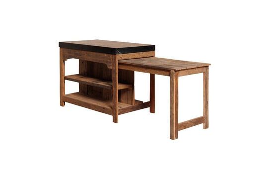 Dark wood kitchen island Black Clipped