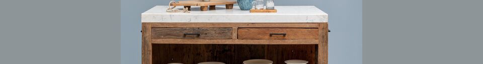 Material Details Dark wood kitchen island White