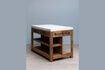 Miniature Dark wood kitchen island White 3