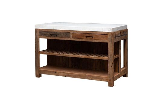 Dark wood kitchen island White Clipped