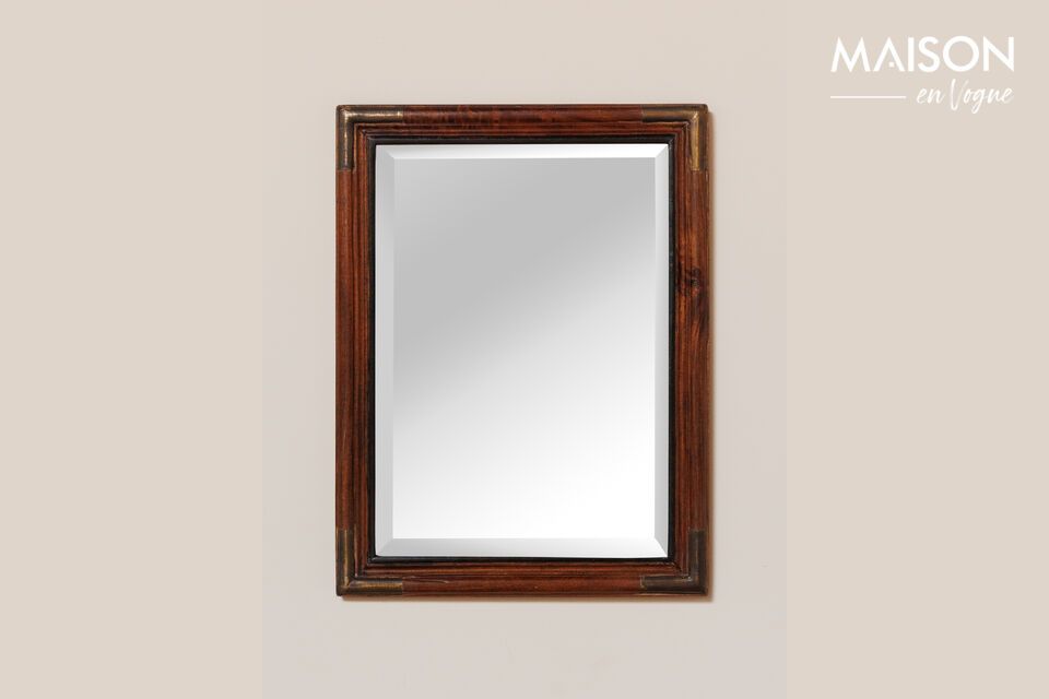 Dark wood mirror Brass Chehoma